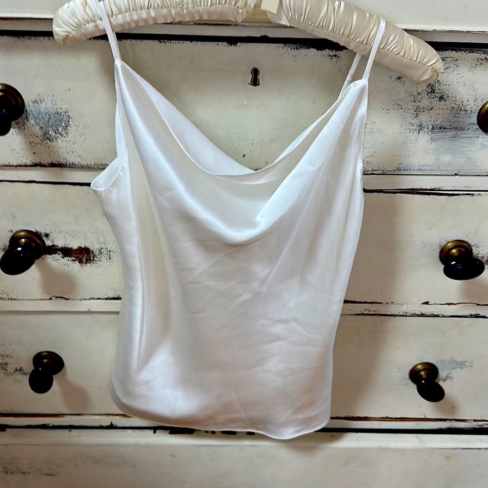 L’AGENCE KAY Cowl 100% Silk camisole Ivory NWT